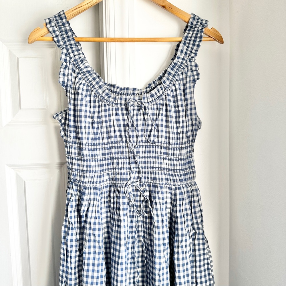 NWT Doen Emmaretta Dress in Gingham Blue - Picture 4 of 7